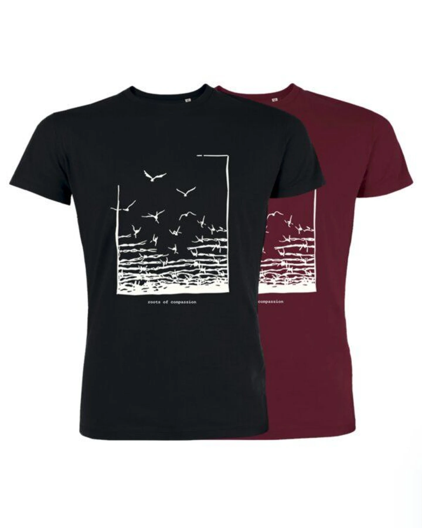 roots of compassion Freedom Vögel Shirt bio & fair & vegan - gerader Schnitt - Vogel, Freiheit, Frieden, Tiere – Ansicht 2