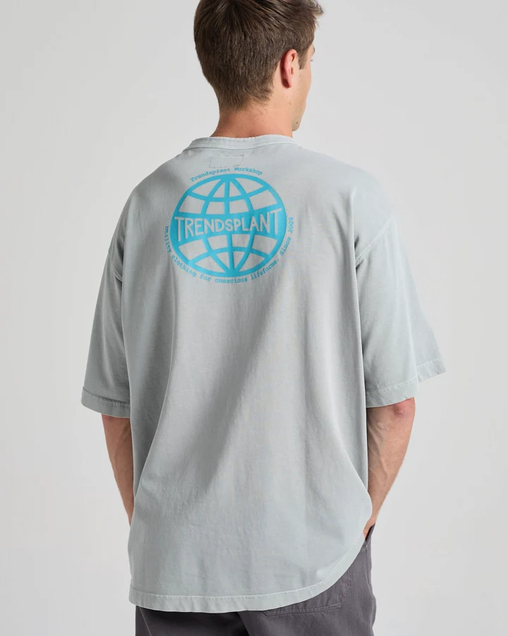 Trendsplant Herren vegan T-Shirt Von Supply Oversize Quarry Blue