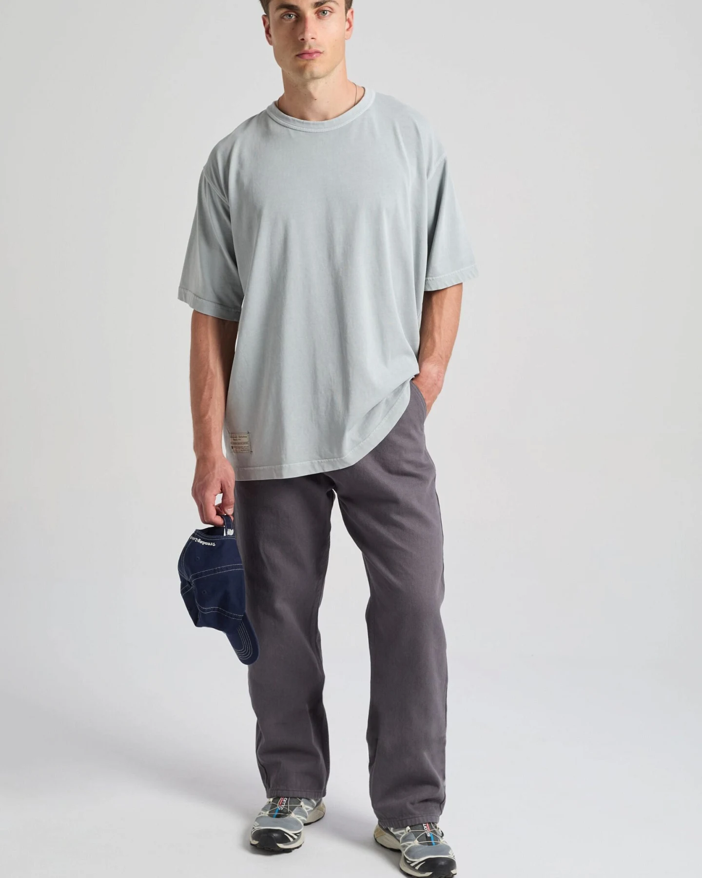 Trendsplant Herren vegan T-Shirt Von Supply Oversize Quarry Blue – Ansicht 2