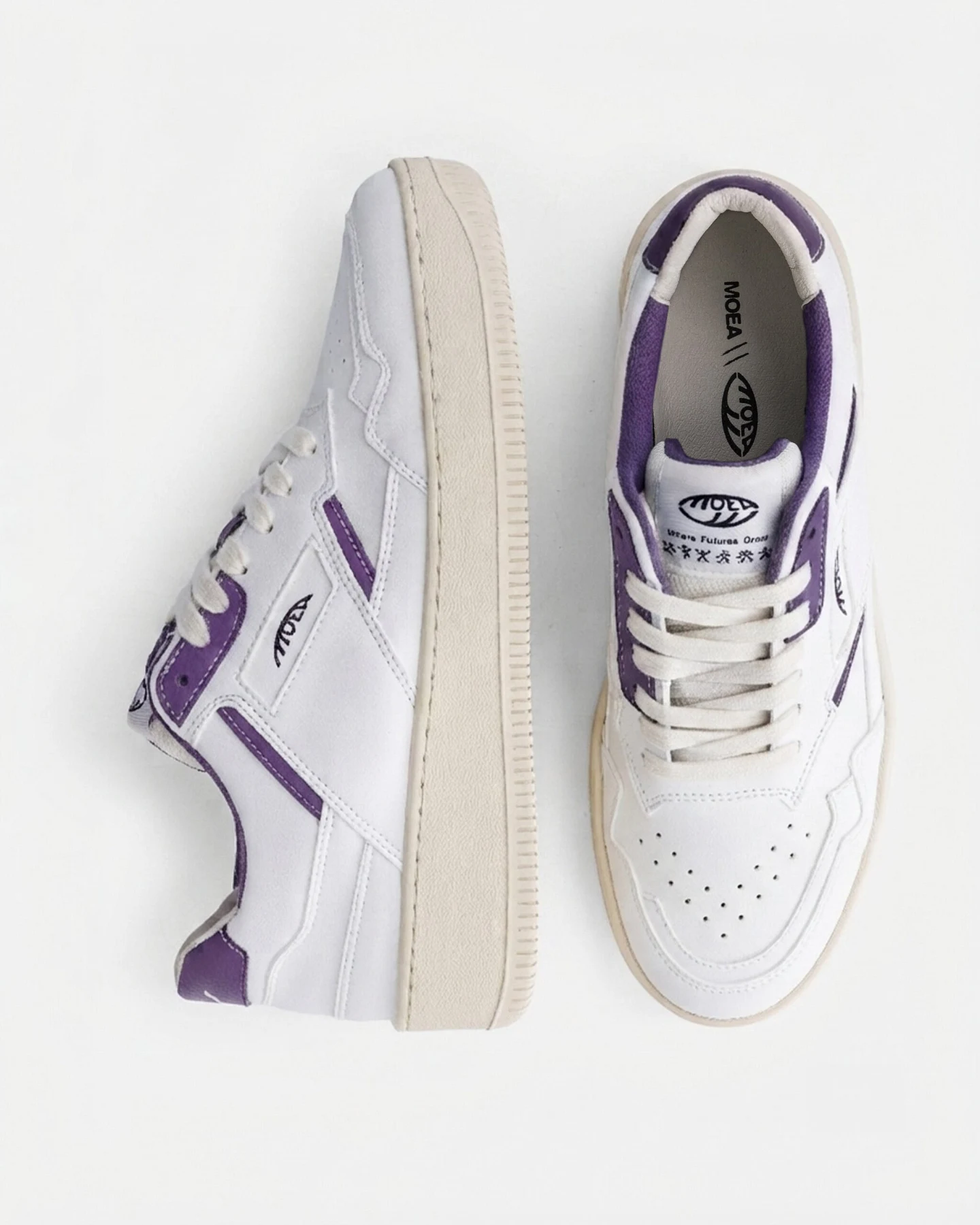 MoEa Herren vegan Sneaker Origin In Weiß Lila Und Orange – Ansicht 2