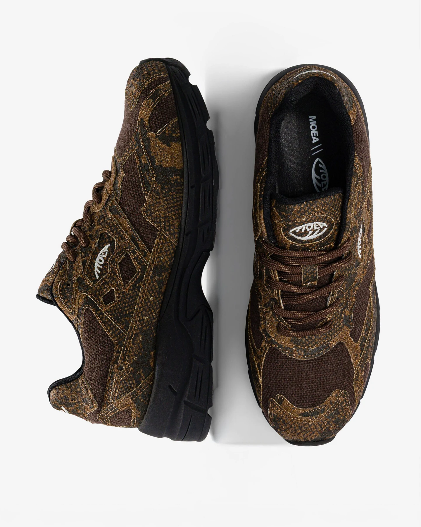 MoEa Herren vegan Sneaker Rush Brown Snake Palm – Ansicht 2