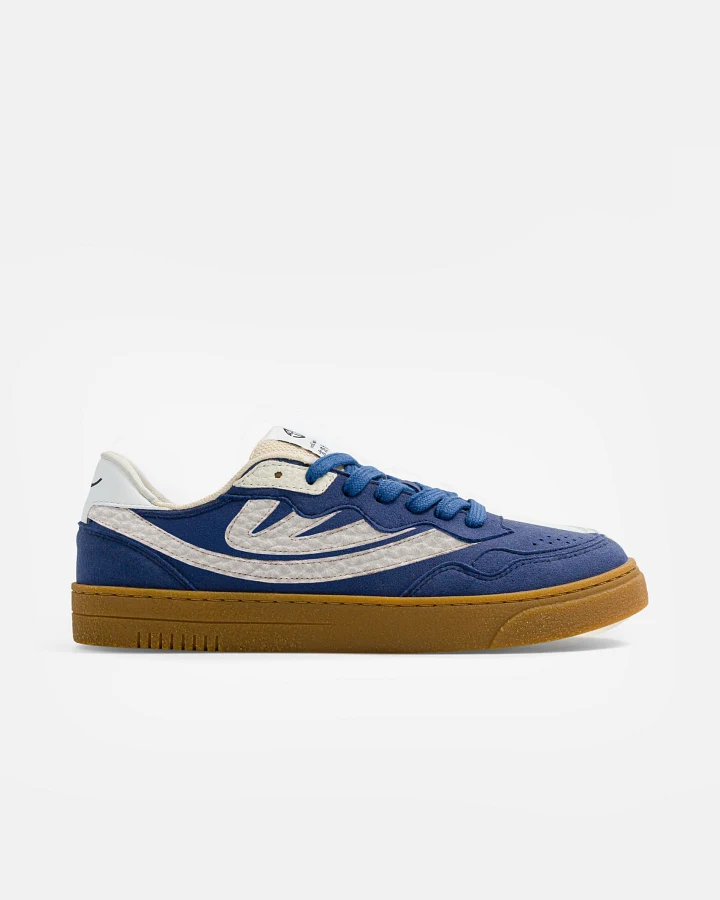 MoEa Herren vegan Sneaker Veyron Low Blau/Creme-Pilz