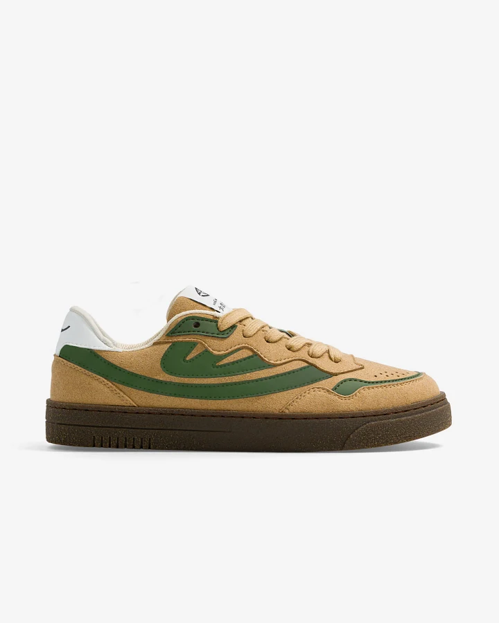 MoEa Herren vegan Sneaker Veyron Low Taupe/Grüner Apfel