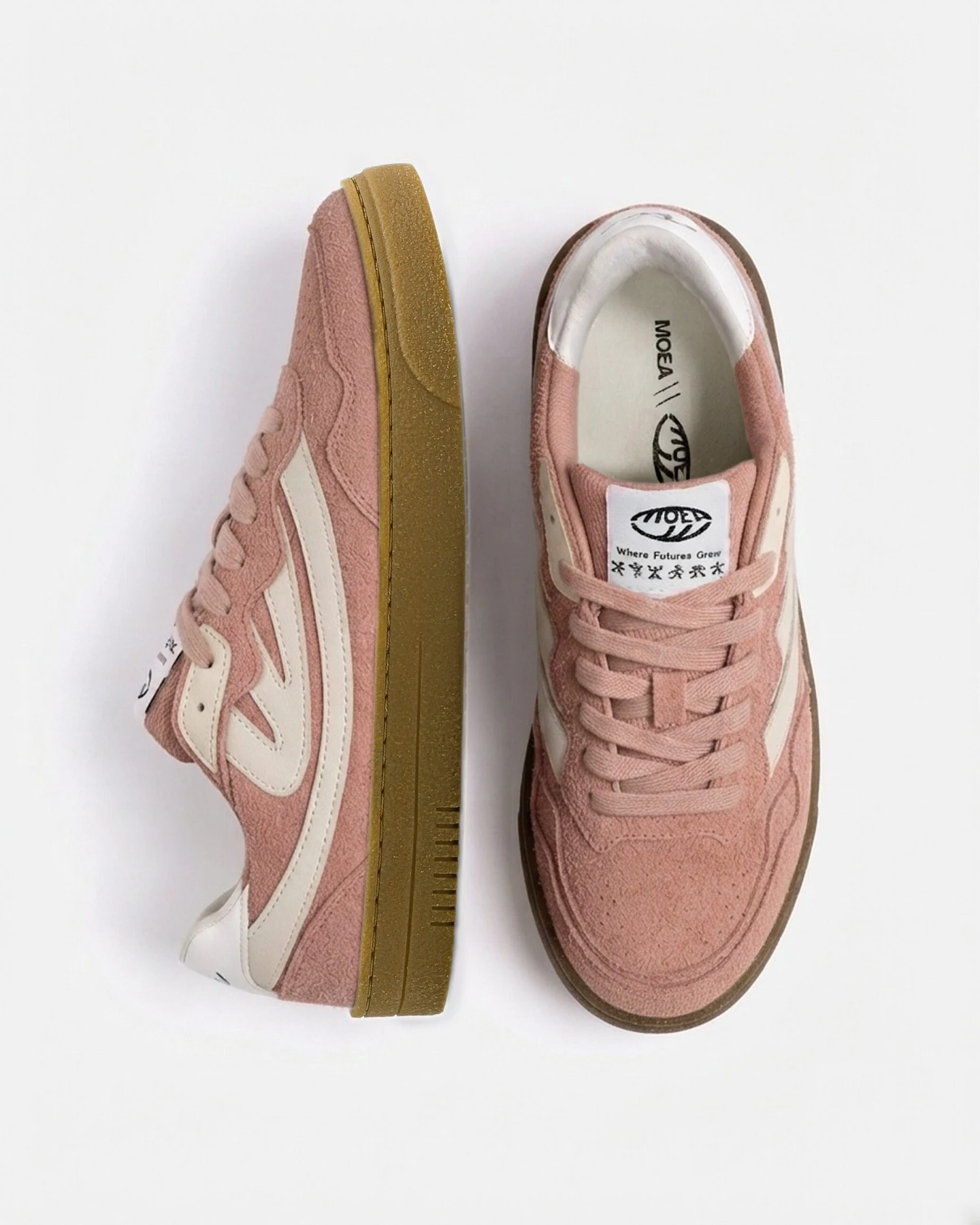MoEa Herren vegan Sneaker Veyron Low Blush Aus Veganem Wildleder, Maisfarben – Ansicht 2