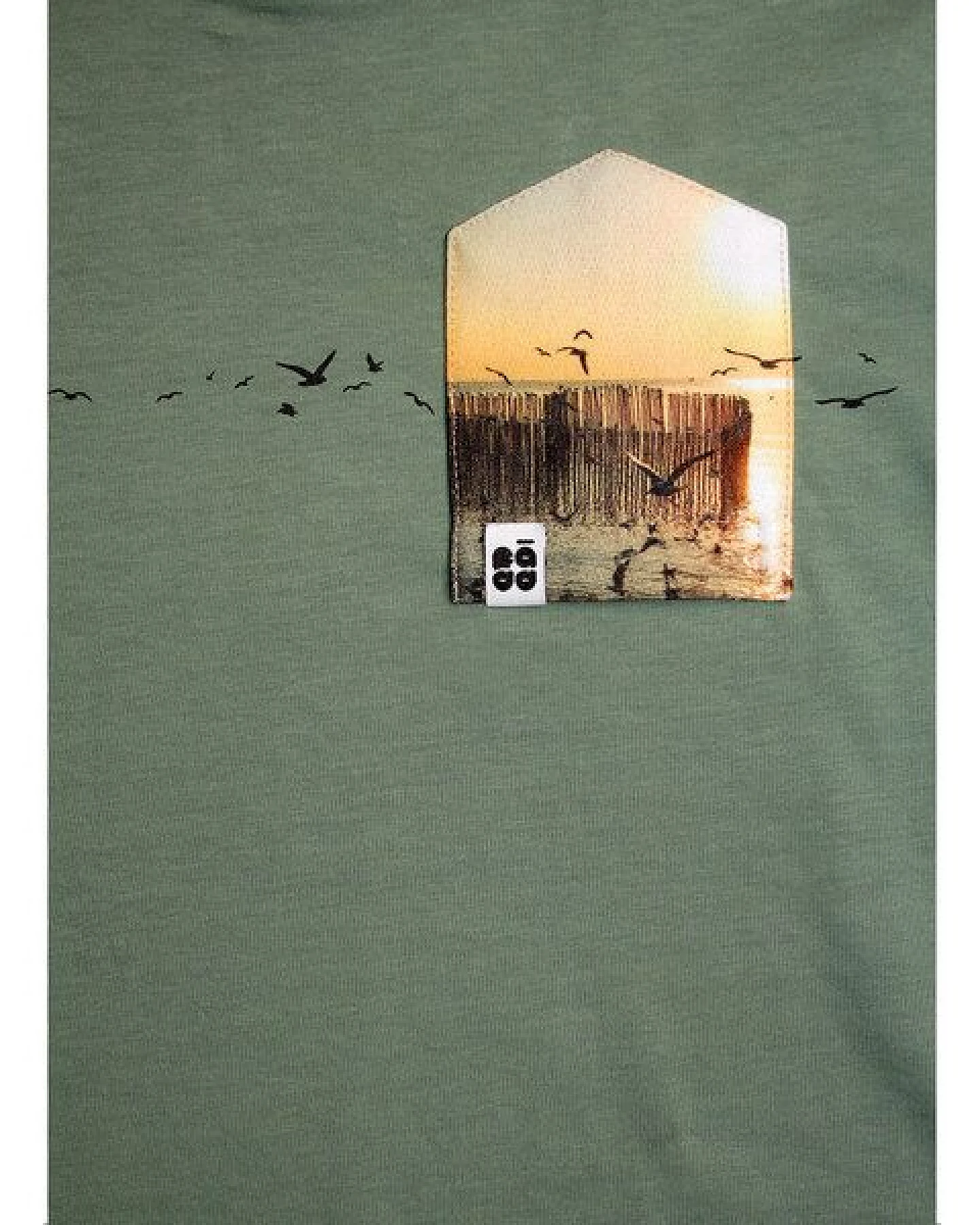Herren T-Shirt Rundhals aus Bio-Baumwolle "Möwn BT" Grün von Fädd – Ansicht 2