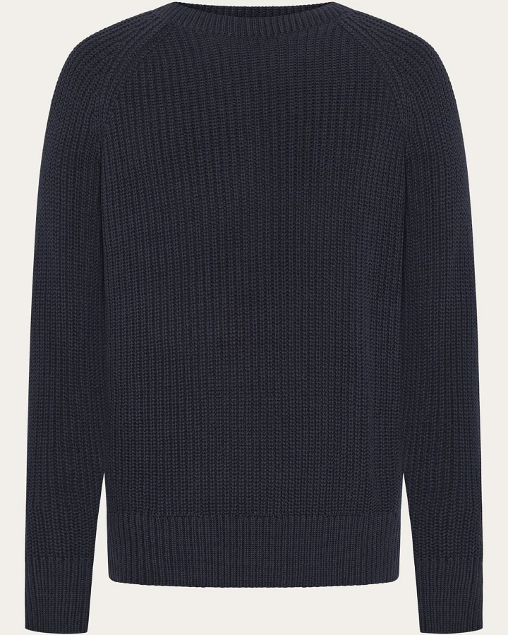 KnowledgeCotton Apparel Herren vegan Strickpullover Herren Raglan Night Sky Navy