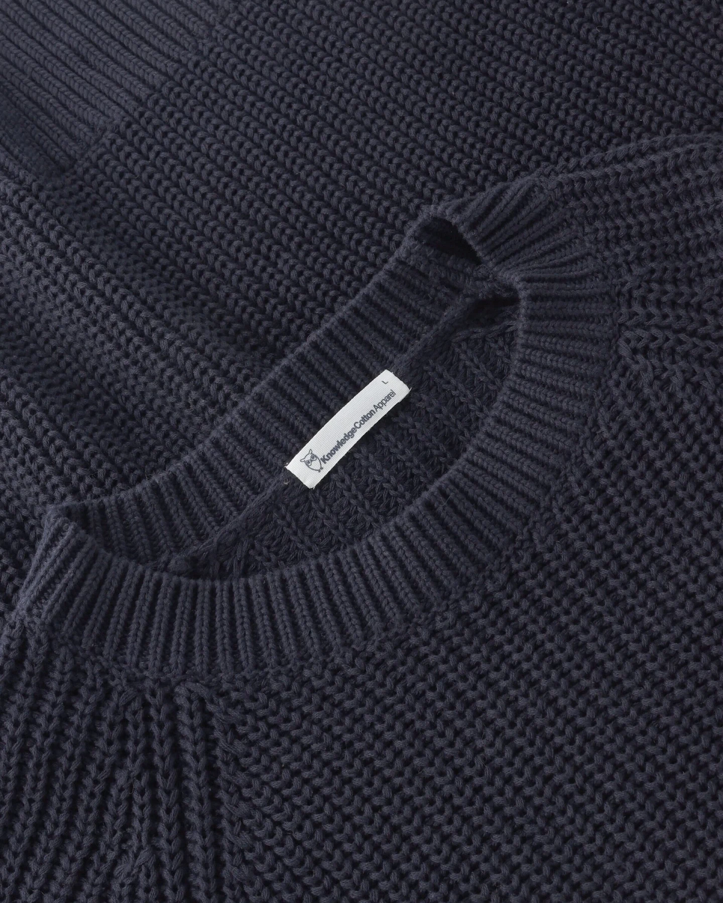 KnowledgeCotton Apparel Herren vegan Strickpullover Herren Raglan Night Sky Navy – Ansicht 2