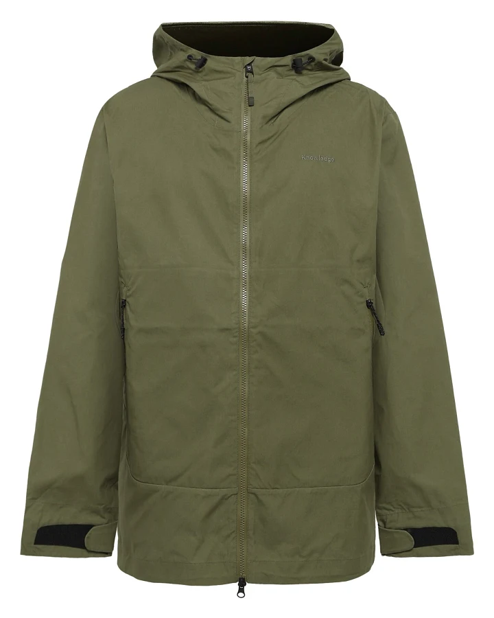 KnowledgeCotton Apparel Herren vegan Jacke Vent Canvas 200 Shell Burned Olive