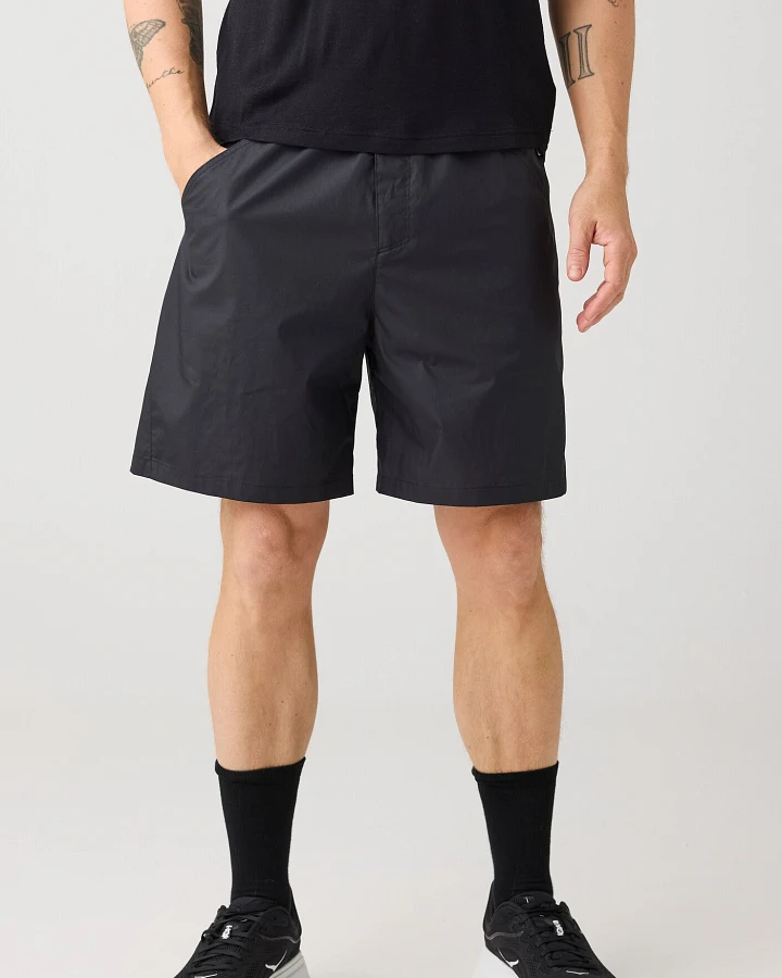 KnowledgeCotton Apparel Herren vegan Shorts Storm Relaxed Vent Ripstop 90 Black Jet