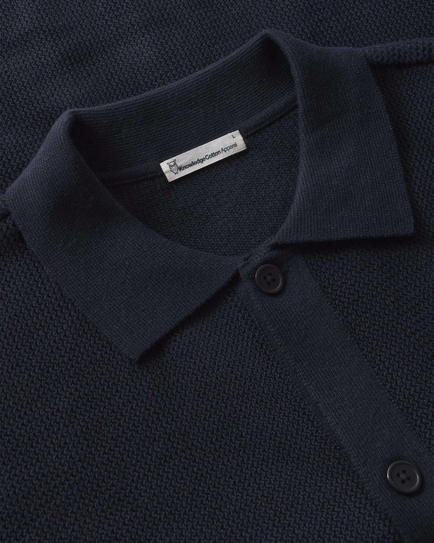 KnowledgeCotton Apparel Herren vegan Shirt Herren Regular Knit Night Sky Navy – Ansicht 2