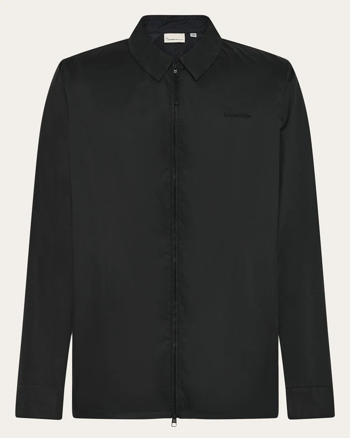 KnowledgeCotton Apparel Herren vegan Überhemd Herren Vent Ripstop 90 Black Jet