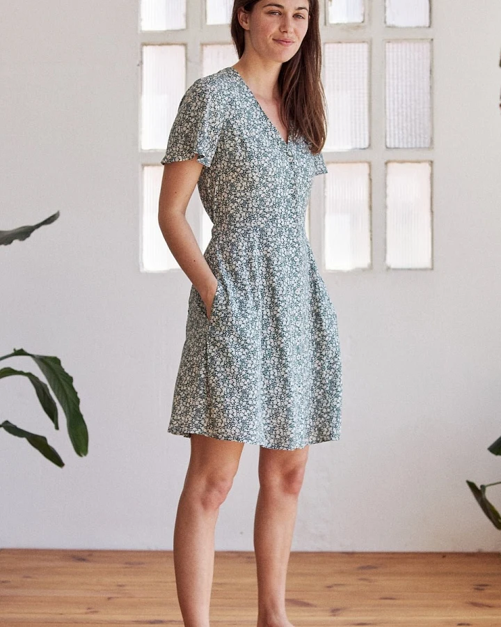 TWOTHIRDS Damen vegan Kleid Ewing Liberty Floral