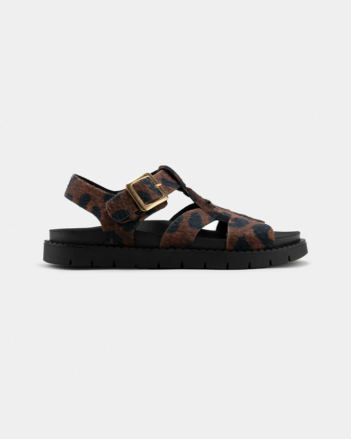 Zèta Damen vegan Sandalen Nazea Leopard