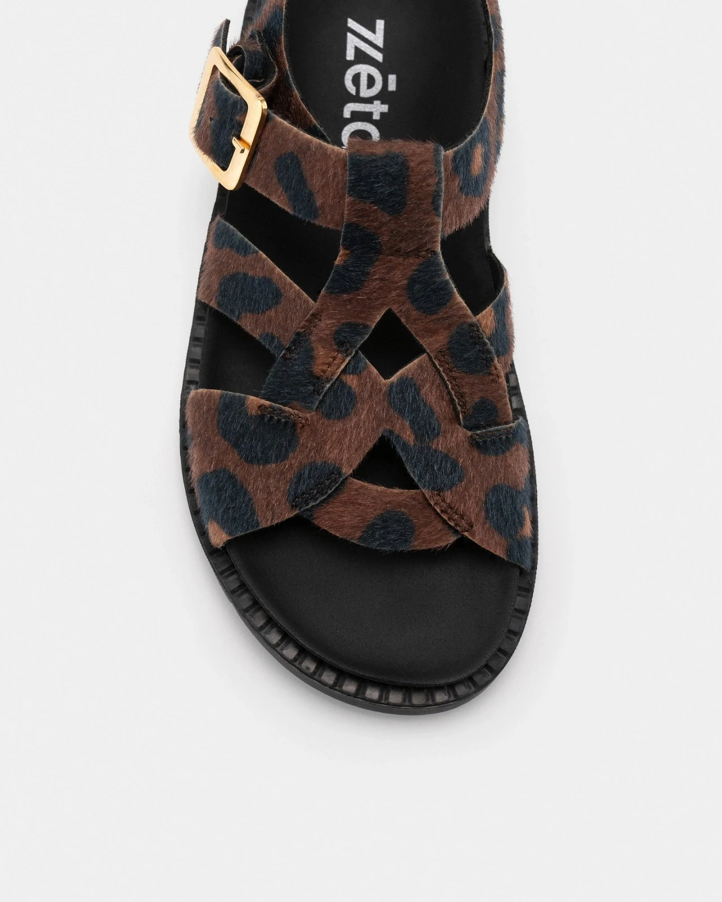 Zèta Damen vegan Sandalen Nazea Leopard – Ansicht 2
