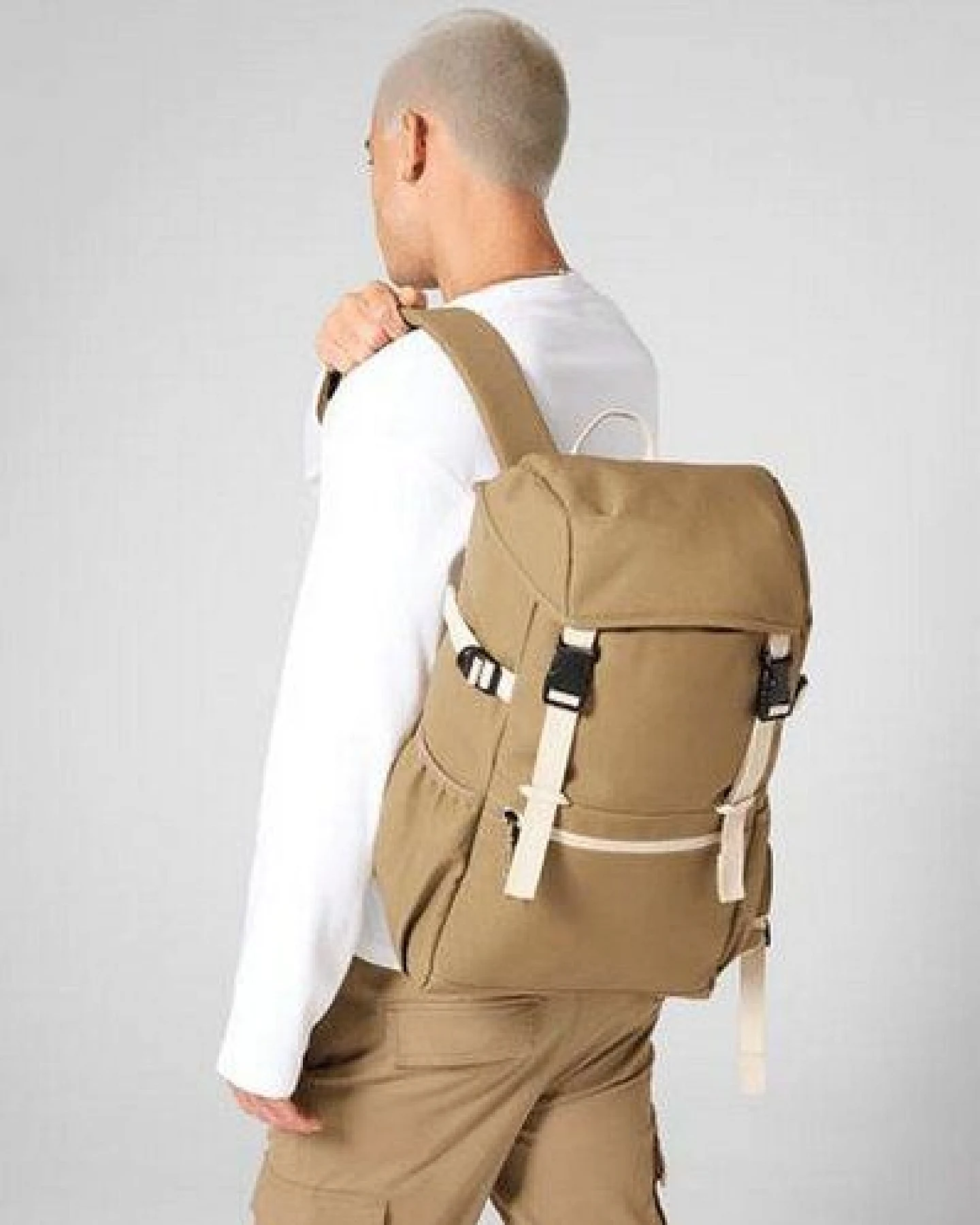BagBase Recycelter Canvas Rucksack Backpack Rucksack Notebookfach – Ansicht 2