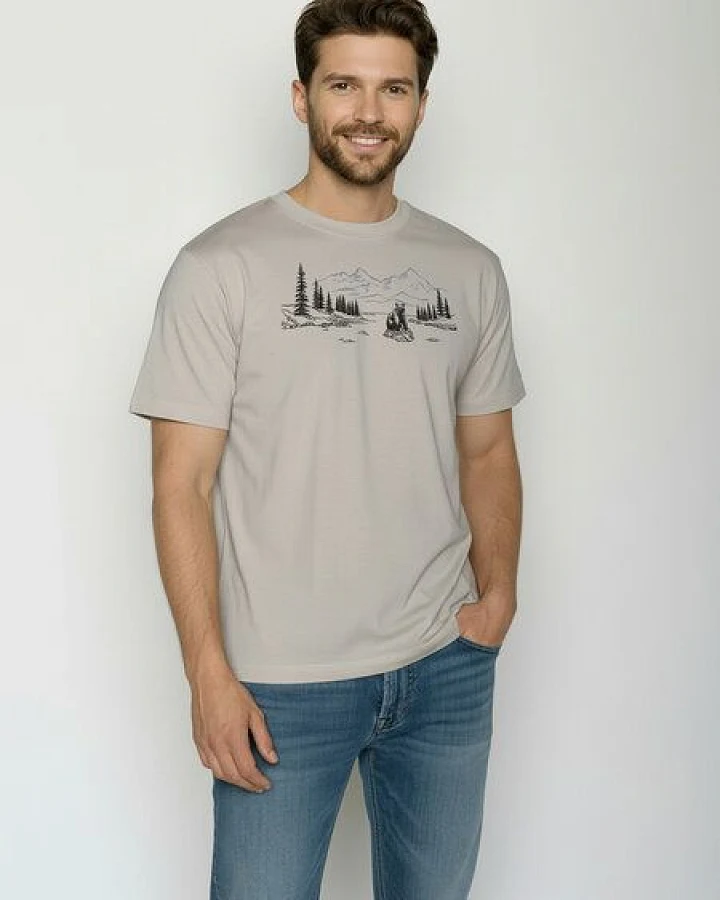 GREENBOMB Bear River Fusion - Lässiges Oversize-T-Shirt aus Bio-Baumwolle / hochwertiger Print / GOTS / Fair & Vegan