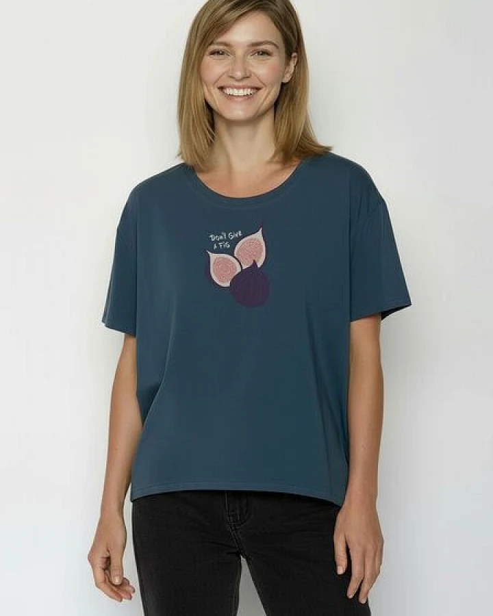 GREENBOMB Fig Feel - Lässiges T-Shirt aus Bio-Baumwoll-Mix / hochwertiger Print / GOTS / Fair & Vegan
