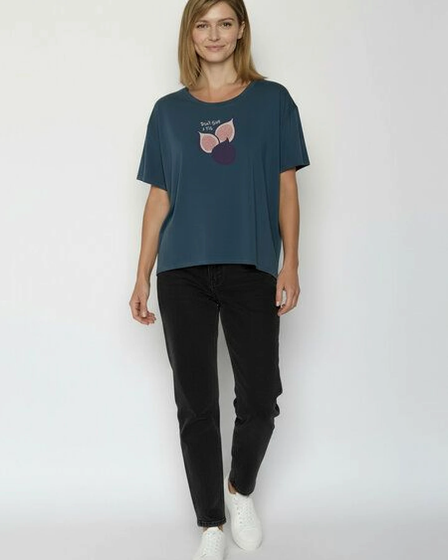 GREENBOMB Fig Feel - Lässiges T-Shirt aus Bio-Baumwoll-Mix / hochwertiger Print / GOTS / Fair & Vegan – Ansicht 3