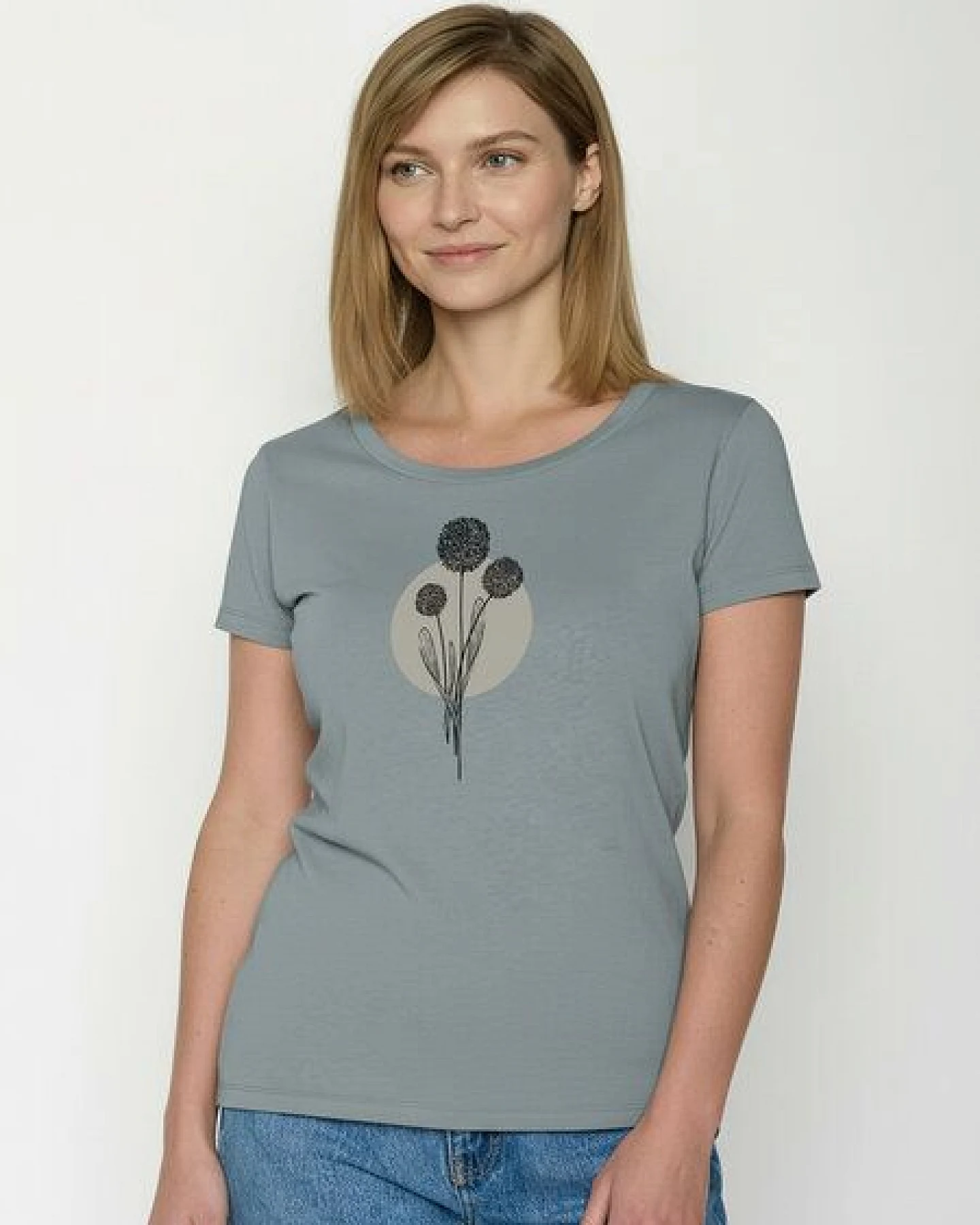 GREENBOMB Nature Allium Loves - Sportliches T-Shirt aus Bio-Baumwolle / hochwertiger Print / GOTS / Fair & Vegan – Ansicht 2