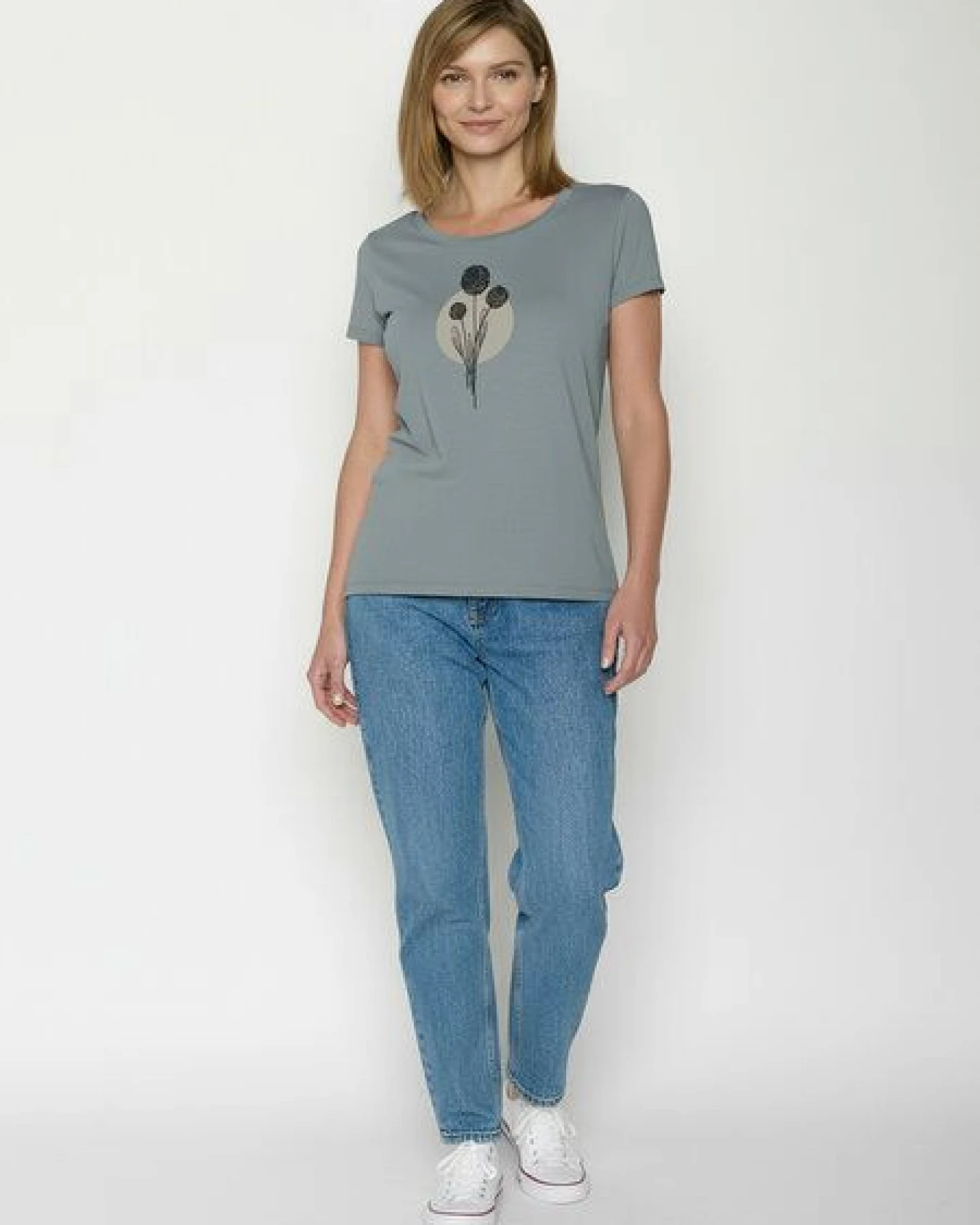GREENBOMB Nature Allium Loves - Sportliches T-Shirt aus Bio-Baumwolle / hochwertiger Print / GOTS / Fair & Vegan – Ansicht 3