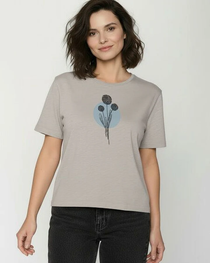 GREENBOMB Nature Allium Nova - Kastiges T-Shirt aus Bio-Baumwolle / hochwertiger Print / GOTS / Fair & Vegan