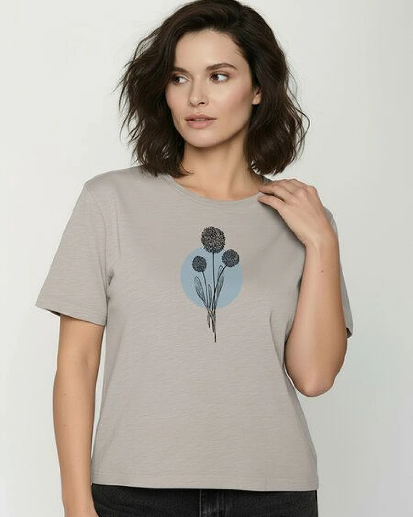 GREENBOMB Nature Allium Nova - Kastiges T-Shirt aus Bio-Baumwolle / hochwertiger Print / GOTS / Fair & Vegan – Ansicht 2