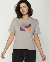 Produktseite: GREENBOMB River Sundown Nova - Kastiges T-Shirt aus Bio-Baumwolle / hochwertiger Print / GOTS / Fair & Vegan