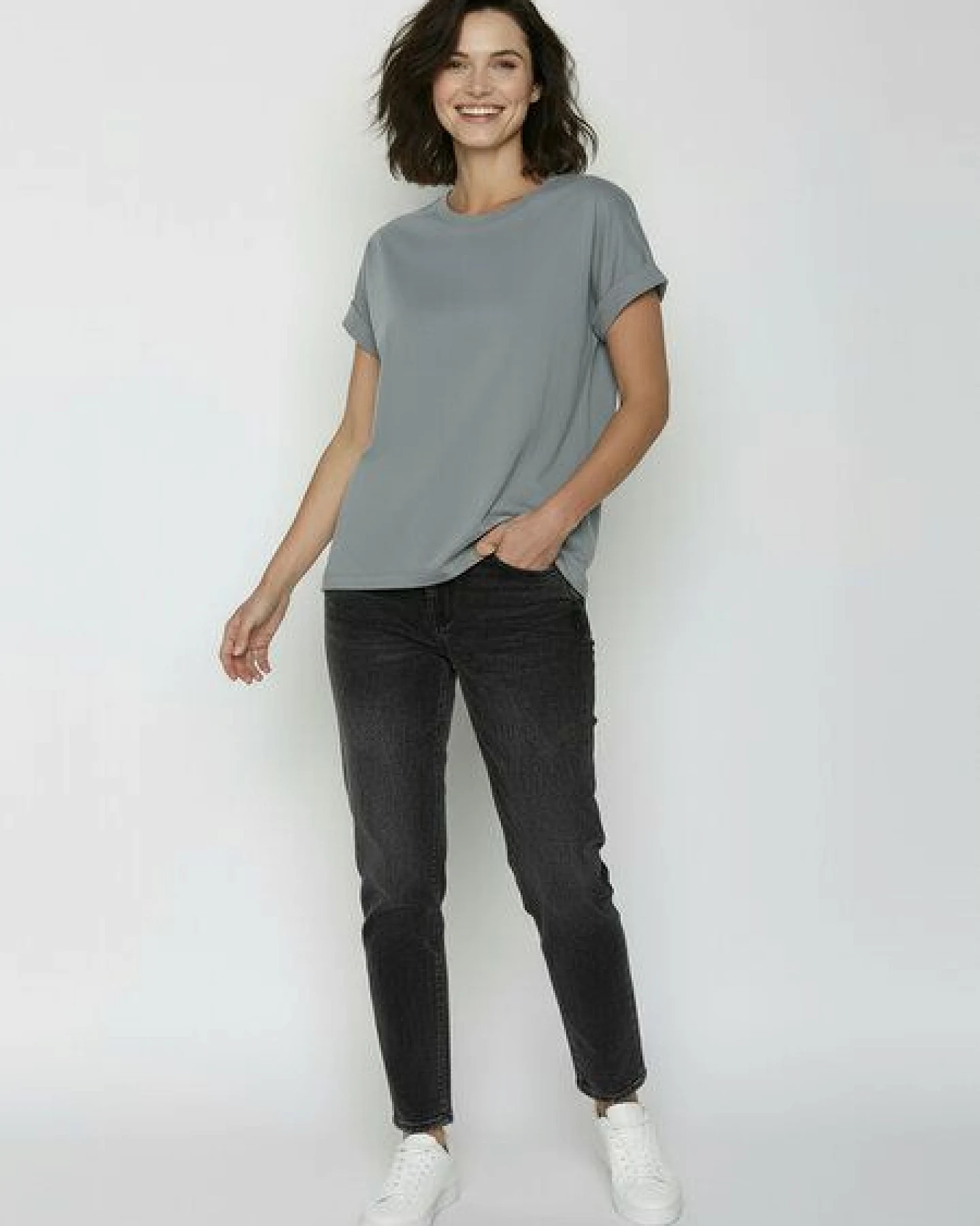 GREENBOMB Basic Loony - Sportliches T-Shirt aus Bio-Baumwolle mit Rollup Sleeve / GOTS / Fair & Vegan – Ansicht 3