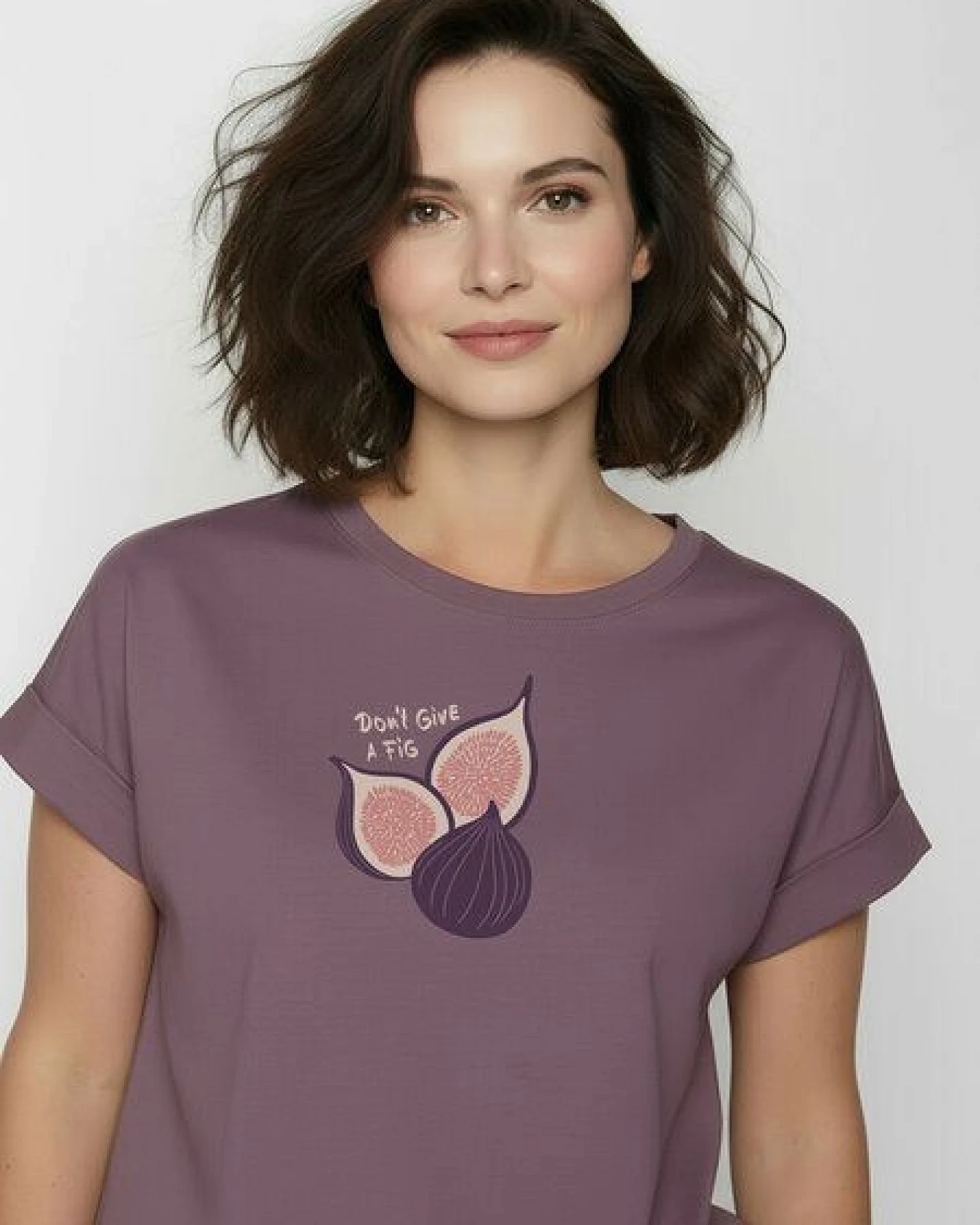 GREENBOMB Fig Loony - Sportliches T-Shirt aus Bio-Baumwolle mit Rollup Sleeve / hochwertiger Print / GOTS / Fair & Vegan – Ansicht 2