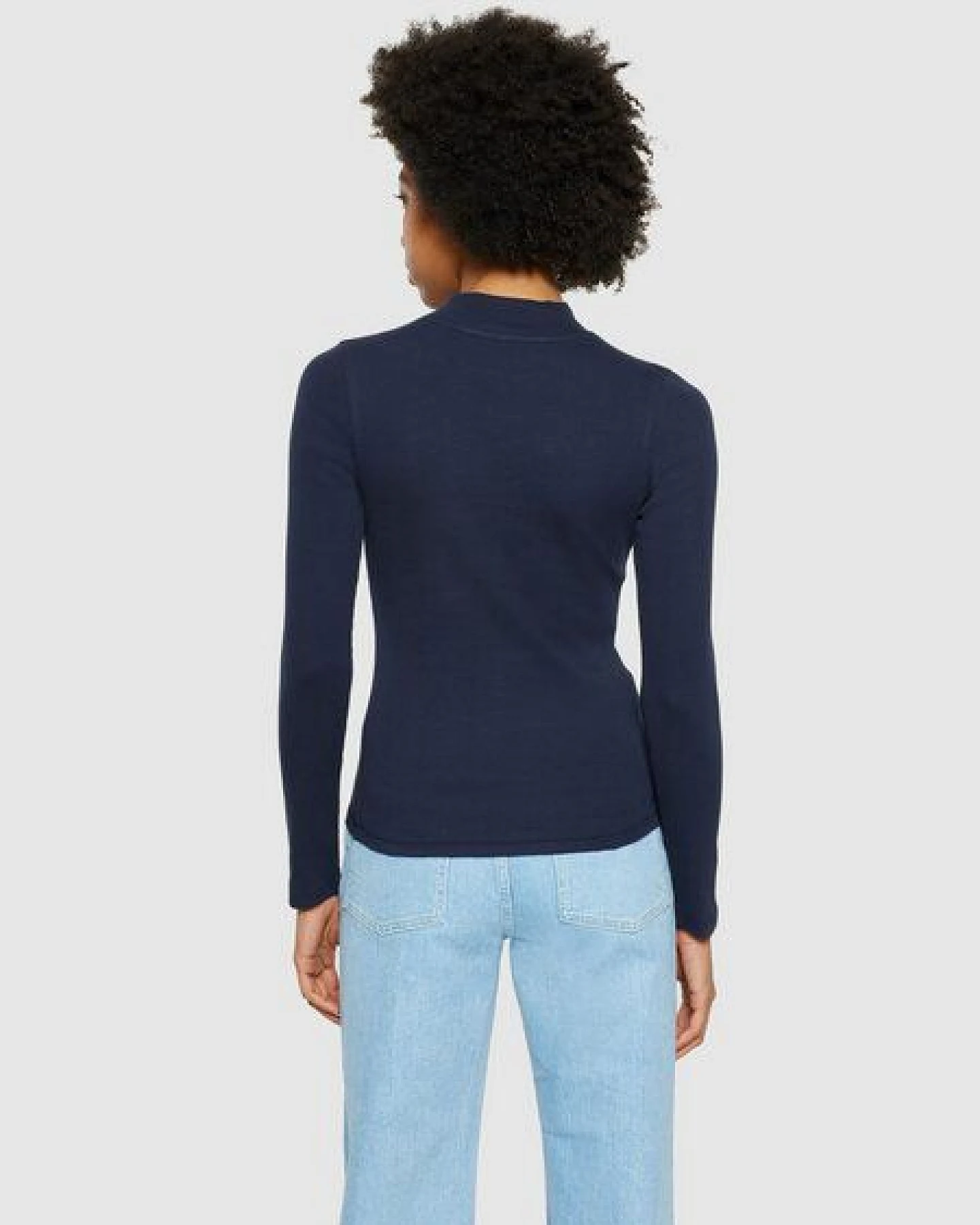 KnowledgeCotton Apparel Ripp-Longsleeve High Neck – Ansicht 4