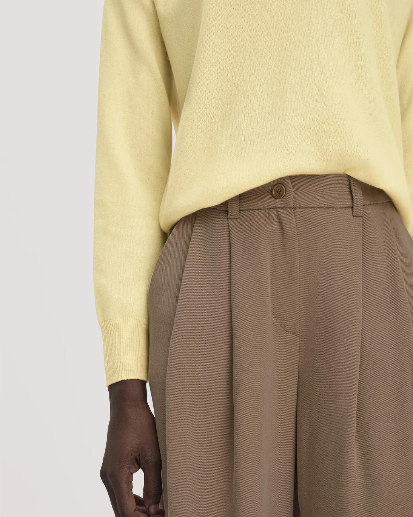 hessnatur Damen Twill-Hose Wide Leg aus TENCEL™ Lyocell - braun - Größe 40 – Ansicht 3