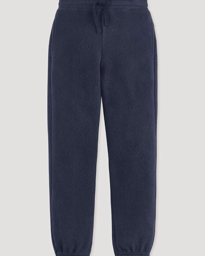 hessnatur Kinder Fleece Hose aus Bio-Baumwolle - blau - Größe 98/104