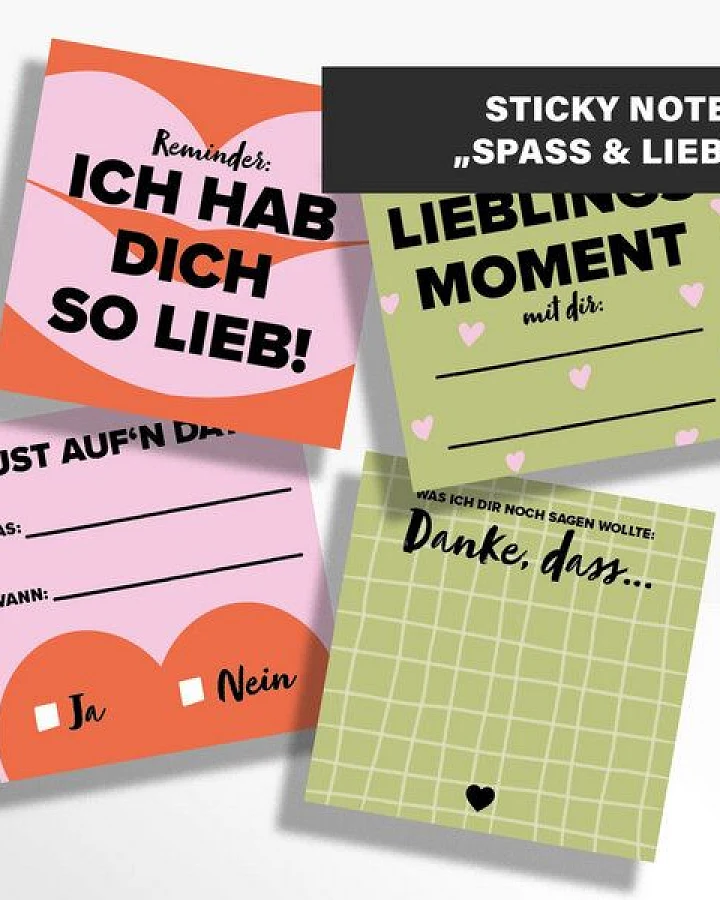 DEINE ZWEISAMKEIT STICKY NOTES "SPASS & LIEBE"