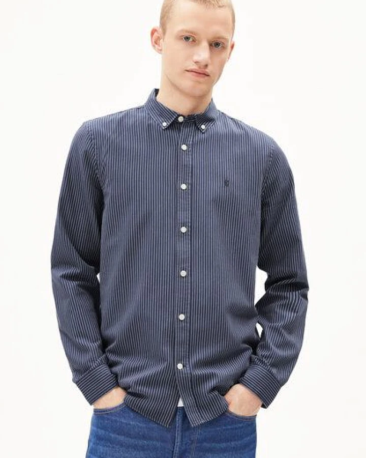 ARMEDANGELS QUAASA STRIPES Herren Hemd aus Bio-Baumwolle