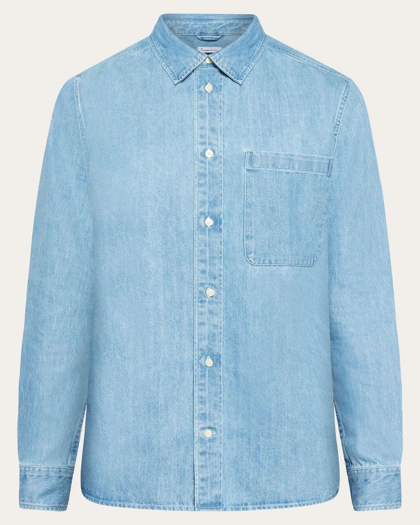KnowledgeCotton Apparel Herren vegan Hemd Denim Hellblau Denim – Ansicht 2
