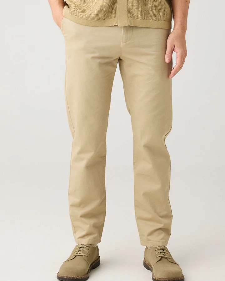 KnowledgeCotton Apparel Herren vegan Chino-Hose Chuck Regular Twill Beige