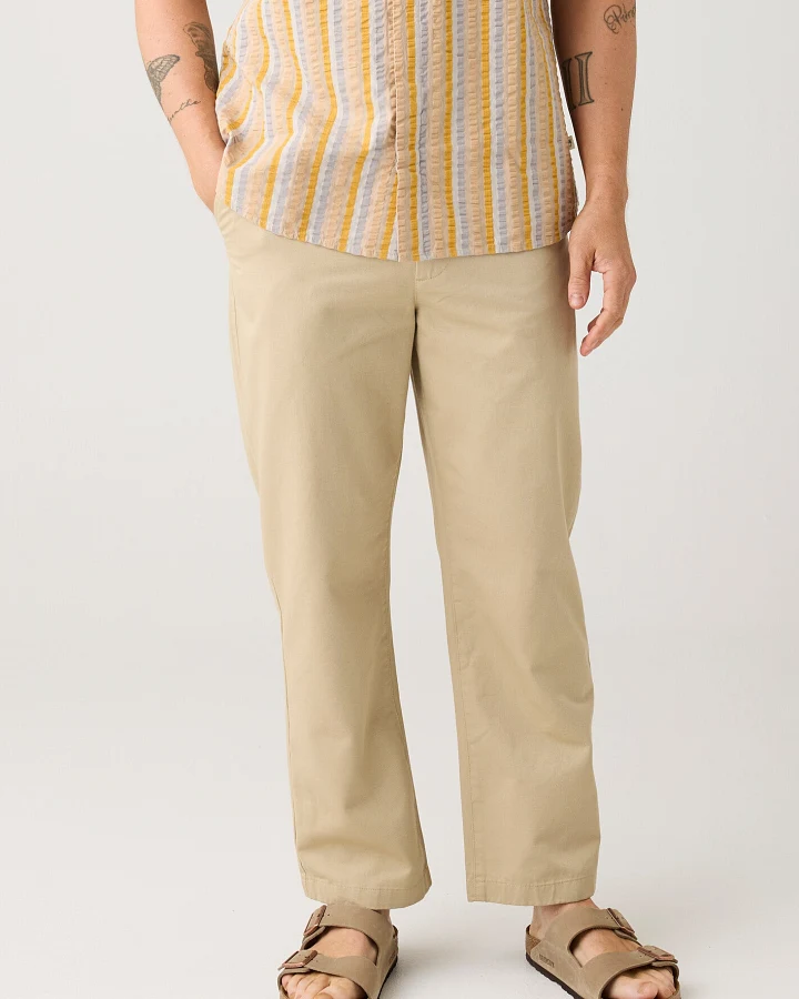 KnowledgeCotton Apparel Herren vegan Chino-Hose Flint Wide Twill Beige