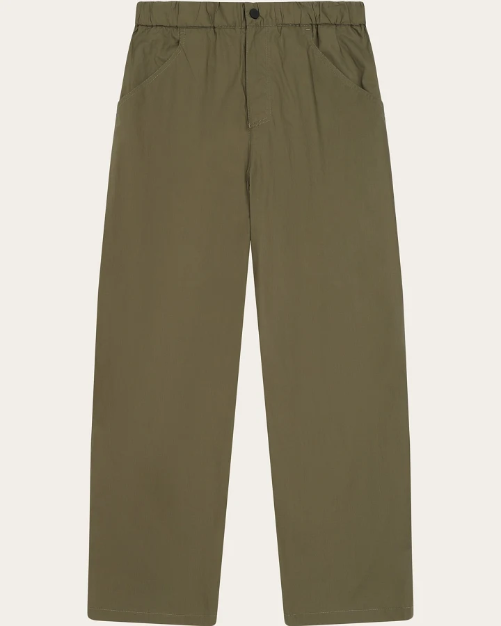 KnowledgeCotton Apparel Damen vegan Hose Damen Sky Relaxed Vent Ripstop 90 Burned Olive
