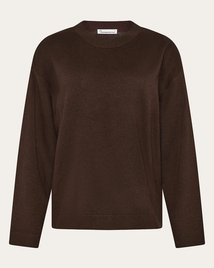 KnowledgeCotton Apparel Damen vegan Sweater Blend Shaved Chocolate