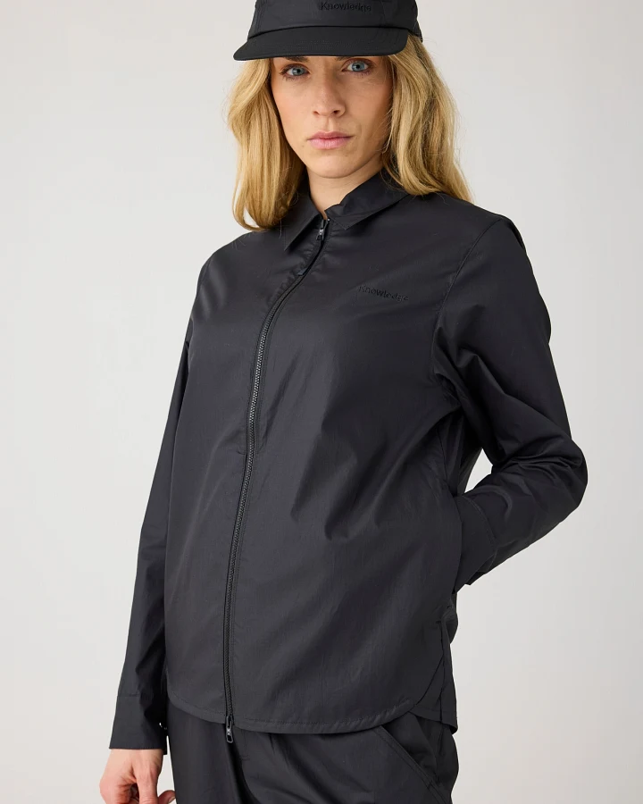 KnowledgeCotton Apparel Damen vegan Überhemd Damen Vent Ripstop 90 Black Jet