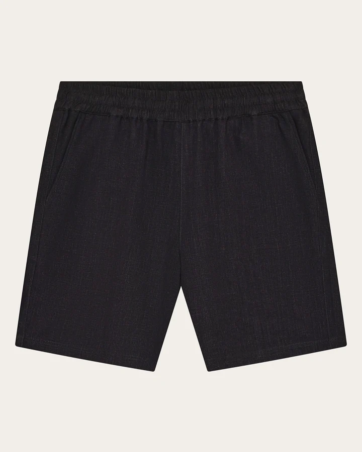 KnowledgeCotton Apparel Damen vegan Shorts Posey Weit Leinen Mix Schwarz Jet