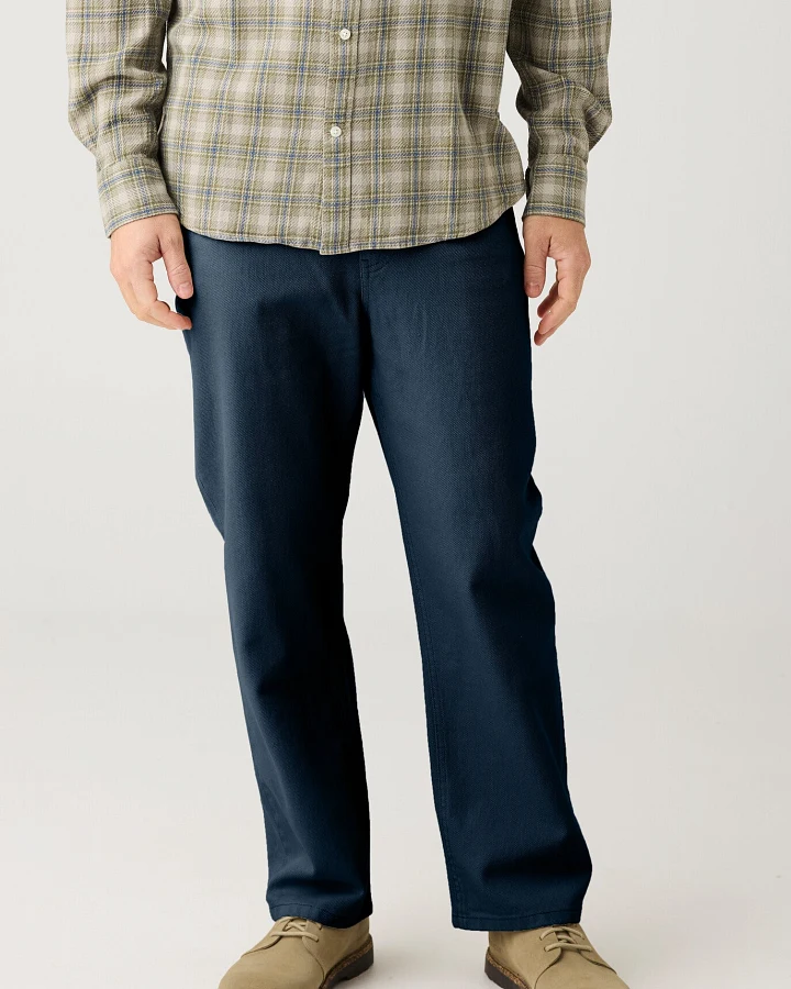 KnowledgeCotton Apparel Herren vegan Jeans Flint Wide Twill Total Eclipse