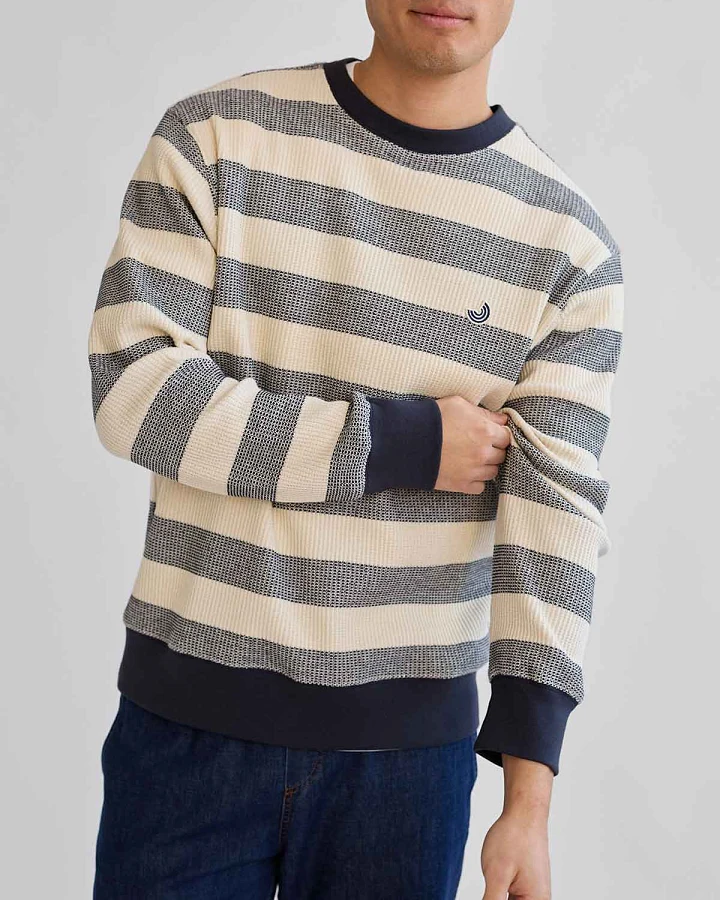 TWOTHIRDS Herren vegan Sweatshirt Garrylucas Navy/Ecru