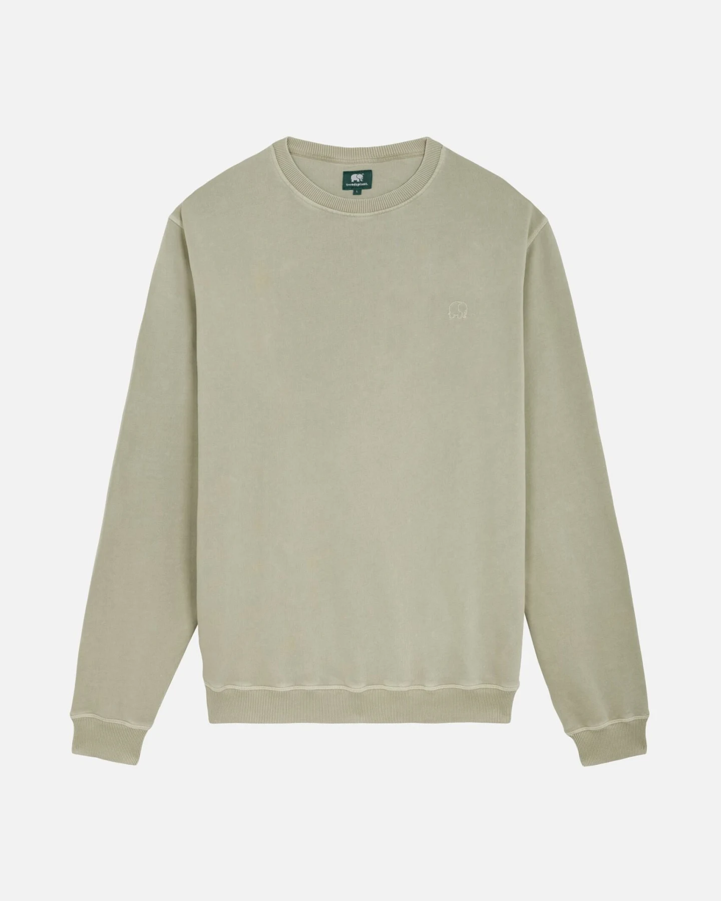Trendsplant Herren vegan Sweatshirt Essential In Sunwashed Optik Seegras – Ansicht 2