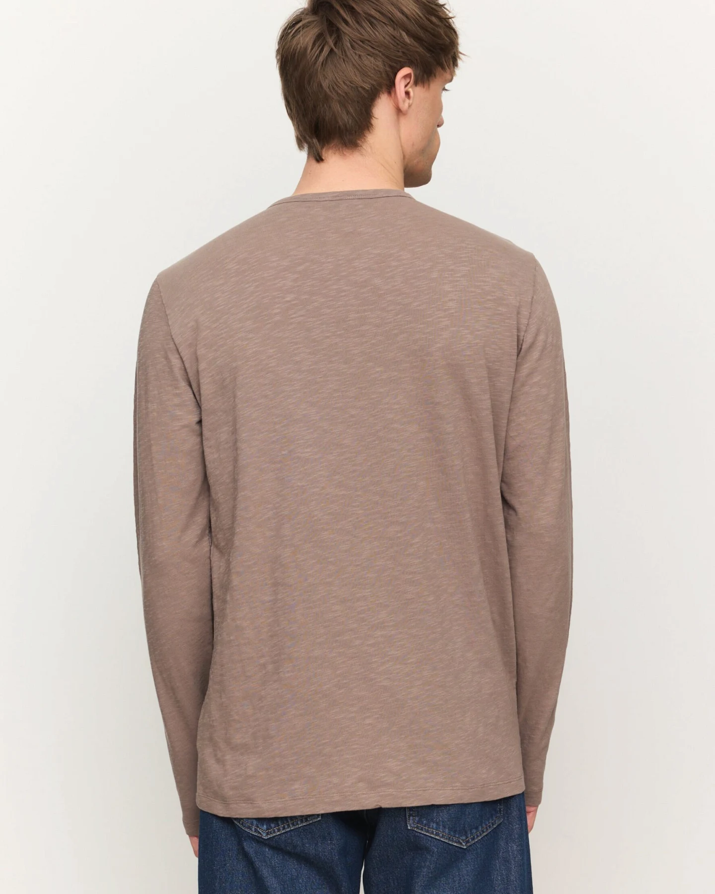Recolution Herren vegan Langarm-Shirt Maca Vintage Braun – Ansicht 2