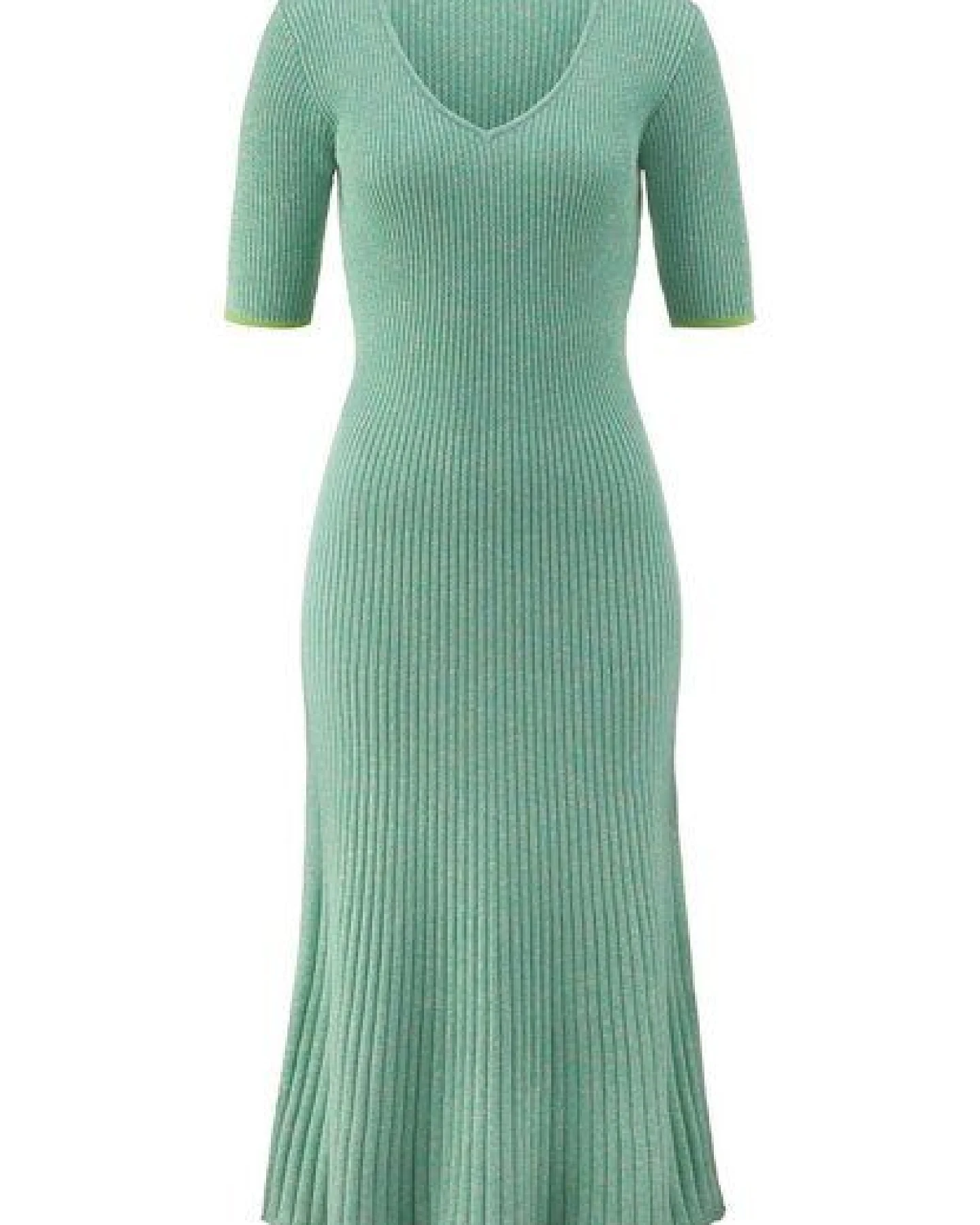hessnatur Mouliné Strick Kleid Midi Fitted aus reiner Bio-Baumwolle – Ansicht 3