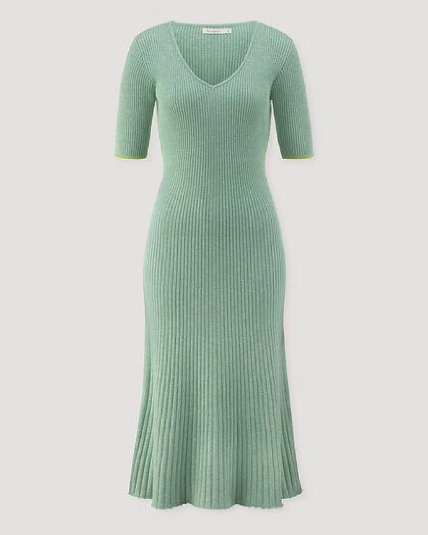 hessnatur Mouliné Strick Kleid Midi Fitted aus reiner Bio-Baumwolle – Ansicht 4