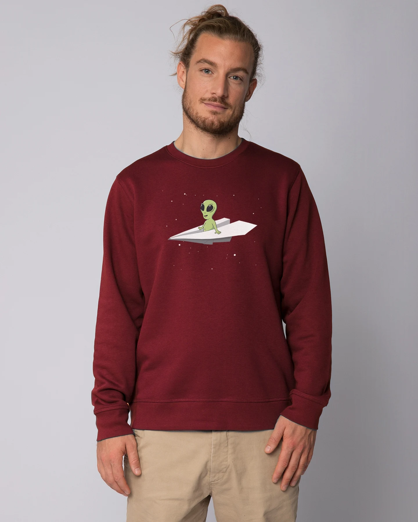 Watapparel Sweatshirt Alien on a paper plane – Ansicht 2