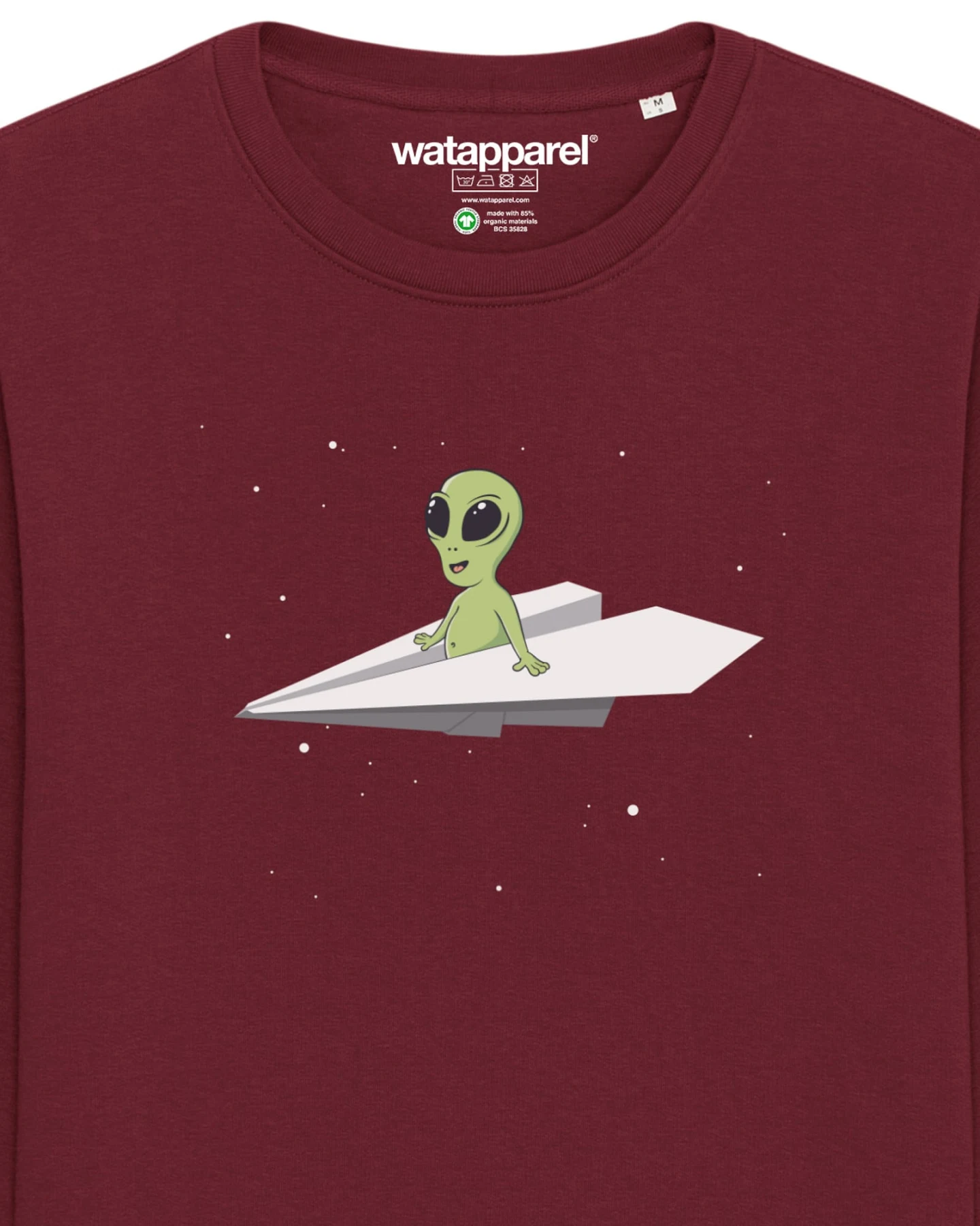 Watapparel Sweatshirt Alien on a paper plane – Ansicht 3