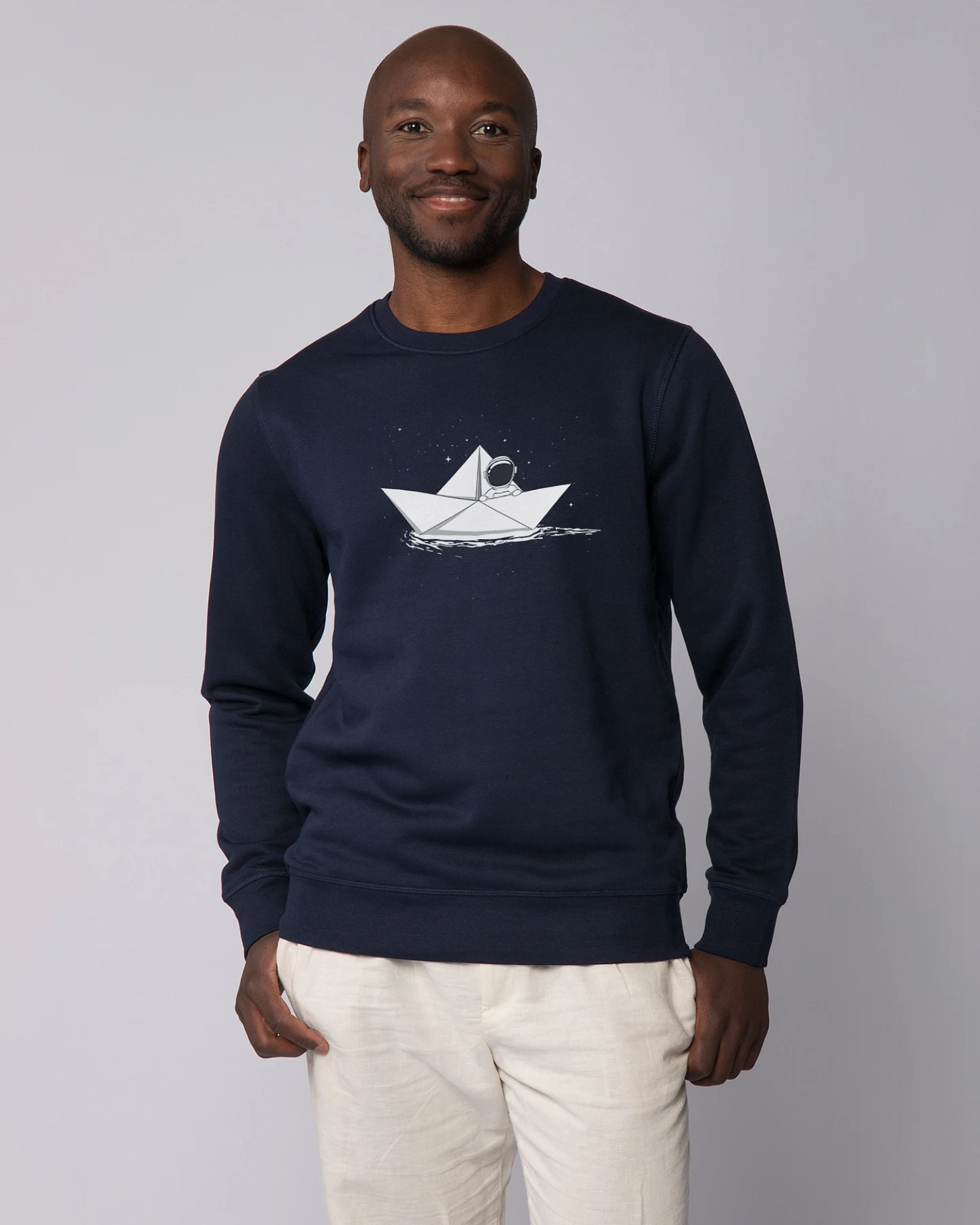 Watapparel Sweatshirt Astronaut in paper boat – Ansicht 2